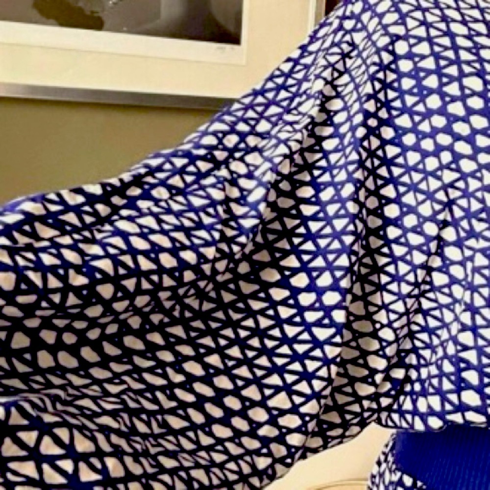 Maeve / Anthropology Blue and White Patterned Long Sleeve Dress (S) Like New - Picture 9 of 9